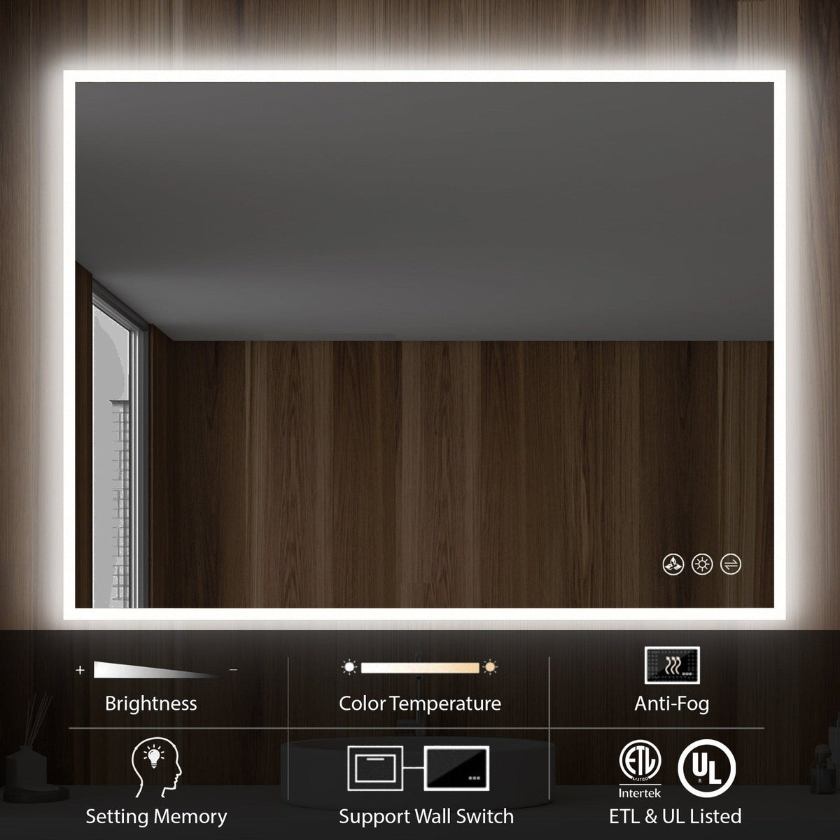 Blossom Beta 48″x36″ LED Mirror with Frosted Sides - LED M2 4836 - Backyard Provider