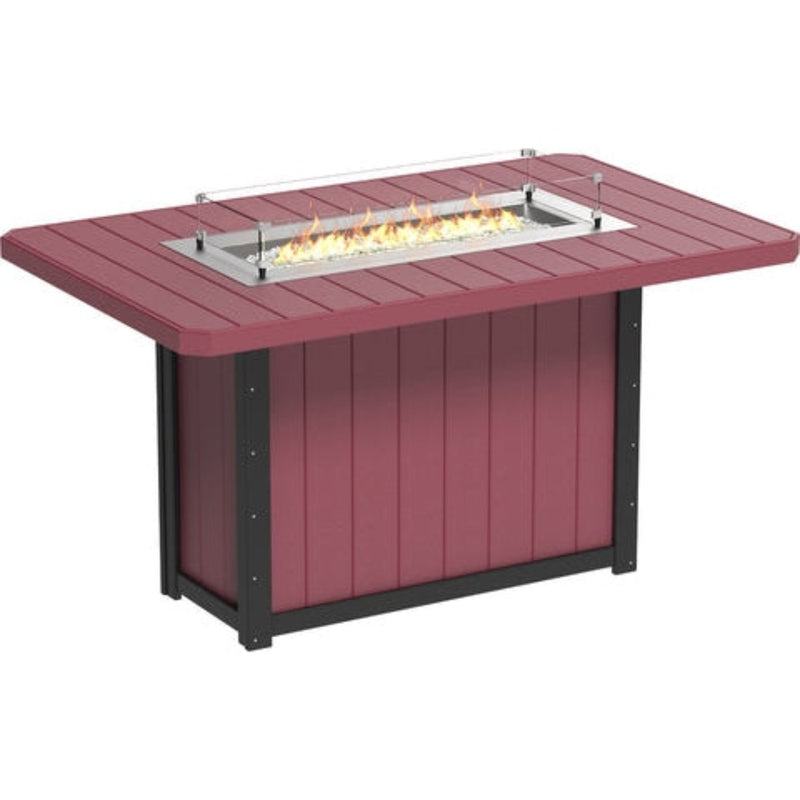 LuxCraft Lumin Fire Table79″ Rectangular Bar Height - LFT79R-BHCHB