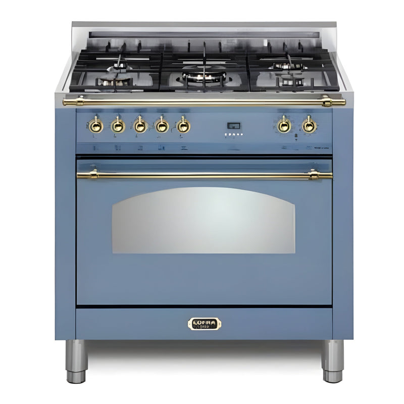 Lofra Dolcevita 30" Lavender Brass Trim Dual Fuel Range - RLOS30M0G500