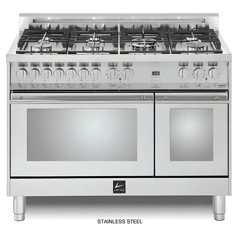 Lofra Maestro 48" Stainless Steel Finish & Trim Dual Fuel Double Oven Range - MXSD48MMG700