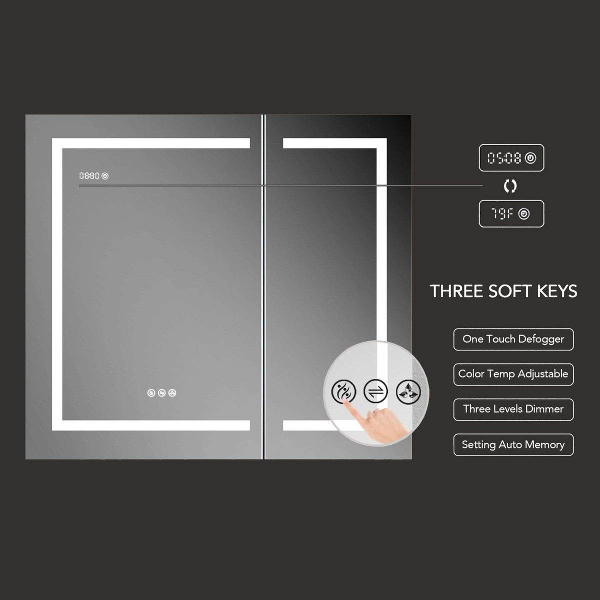 Blossom Asta – 36 Inches LED Medicine Cabinet - MCL2 3632 - Backyard Provider