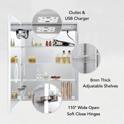 Blossom Sirius – 20 Inches LED Medicine Cabinet with Clock - MCL3 2032L - Backyard Provider