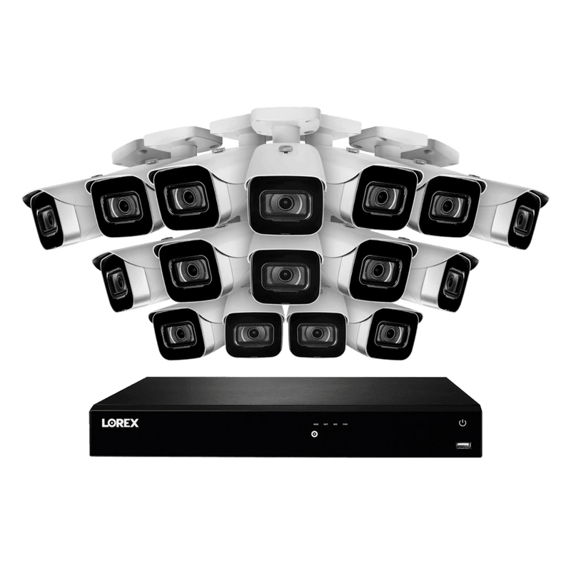 Lorex 16-Channel Fusion NVR System with Sixteen 4K 8MP IP Cameras Security Surveillance System New N4K3-1616WB