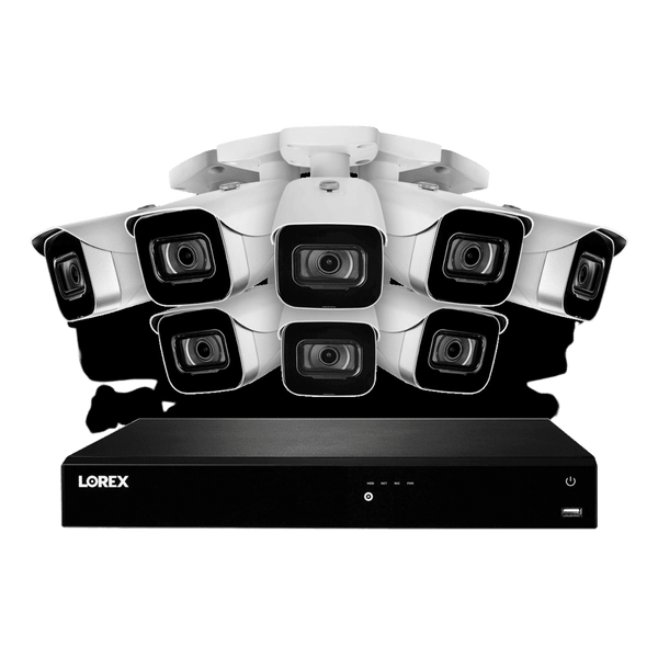 Lorex 16-Channel Fusion NVR System with Eight 4K 8MP IP Cameras Security Surveillance System New N4K3-168WB