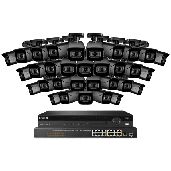 Lorex 32-Channel NVR System with Thirty-Two 4K 8MP IP Cameras Security Surveillance System New NC4K8-3232BB