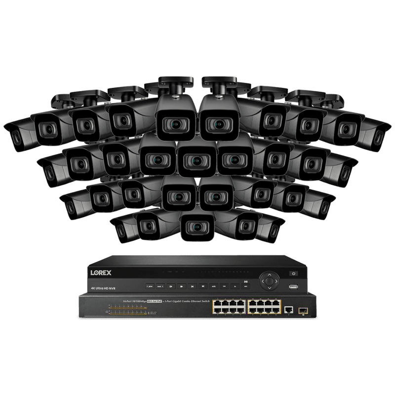 Lorex 32-Channel NVR System with Thirty-Two 4K 8MP IP Cameras Security Surveillance System New NC4K8-3232BB