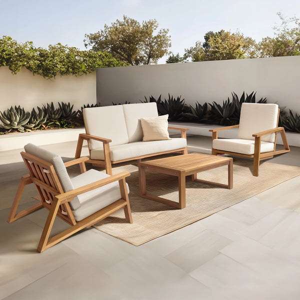 Ezra 4-Piece Teakwood Deep Seating Patio Set