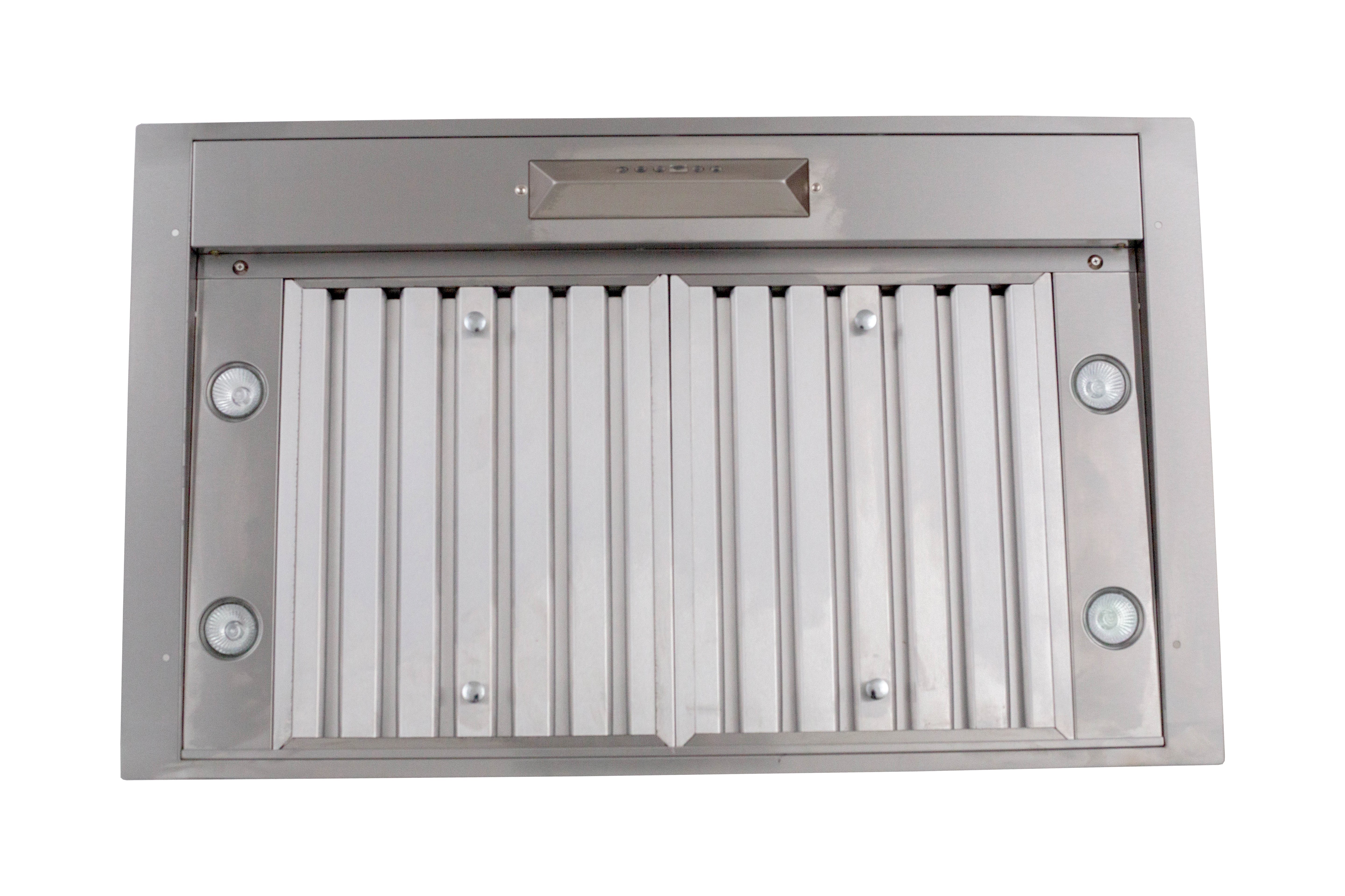 ProLine Range Hood Insert/Liner, 15, 18 or 21 inch Deep Options, Ducted, 600/1200 CFM, Stainless Steel Proline - PLJL Hurricane