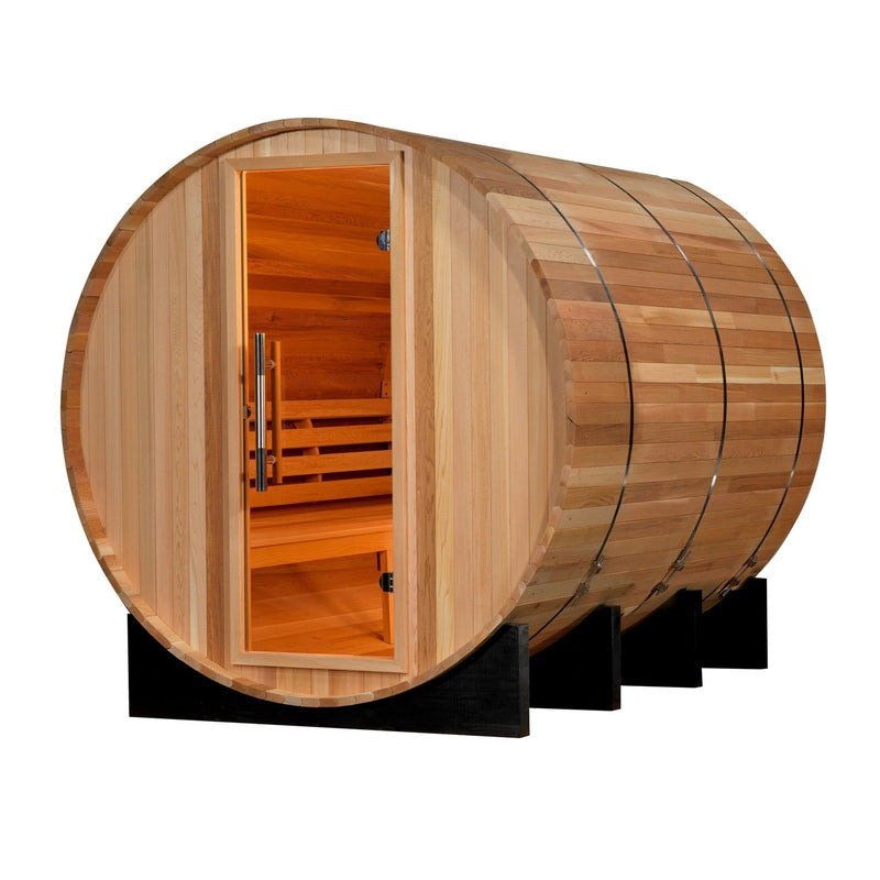 Golden Designs "St. Moritz" 2 Person Barrel Traditional Sauna - Pacific Cedar - GDI-B002-01