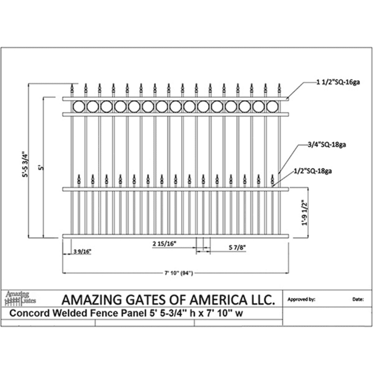 Amazing Gates Concord Welded Fence Panel DH-FN-CONC-WLD