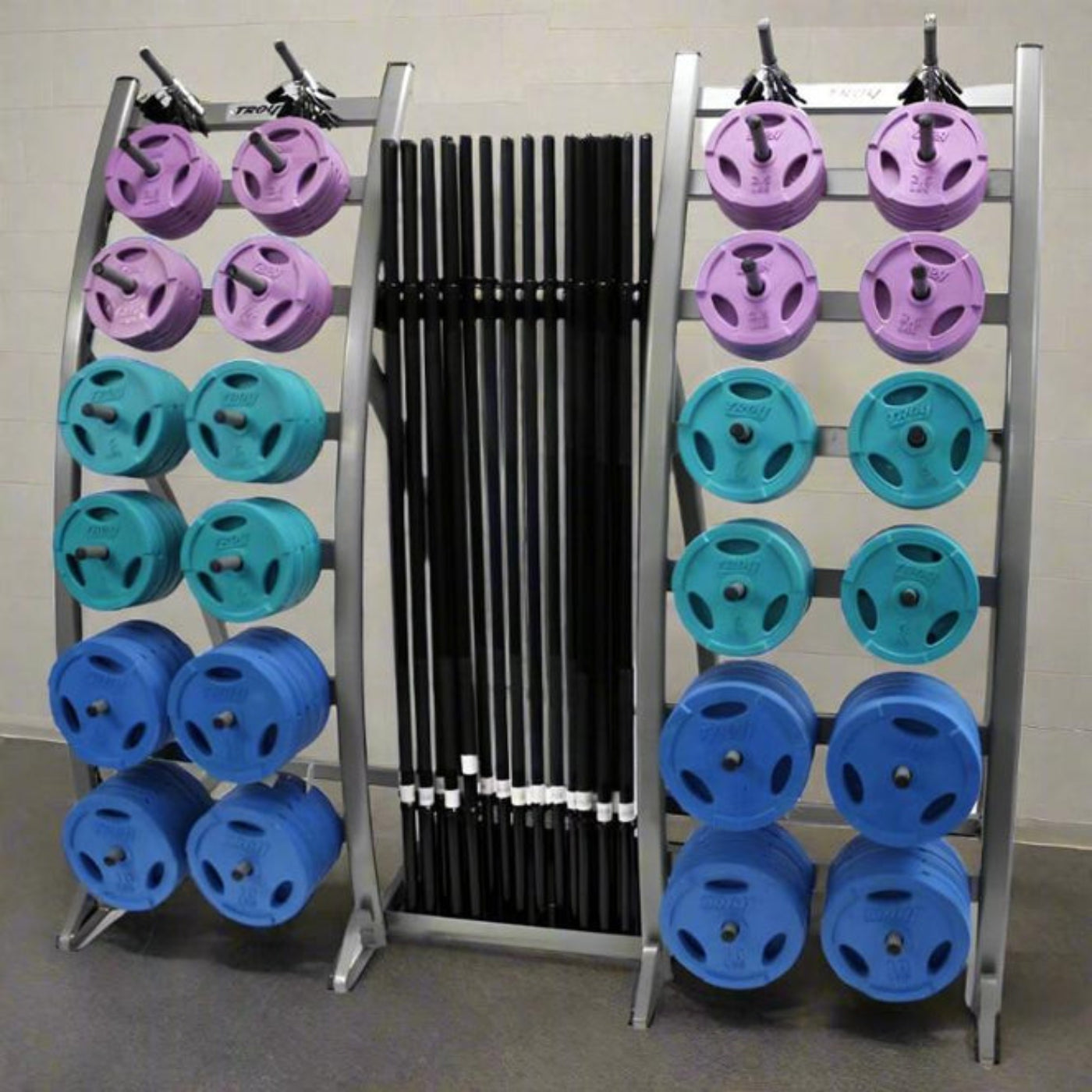 TROY  Light Workout Pack w/ Color Interlocking Grip Plates by TROY - TLS-PAC-C