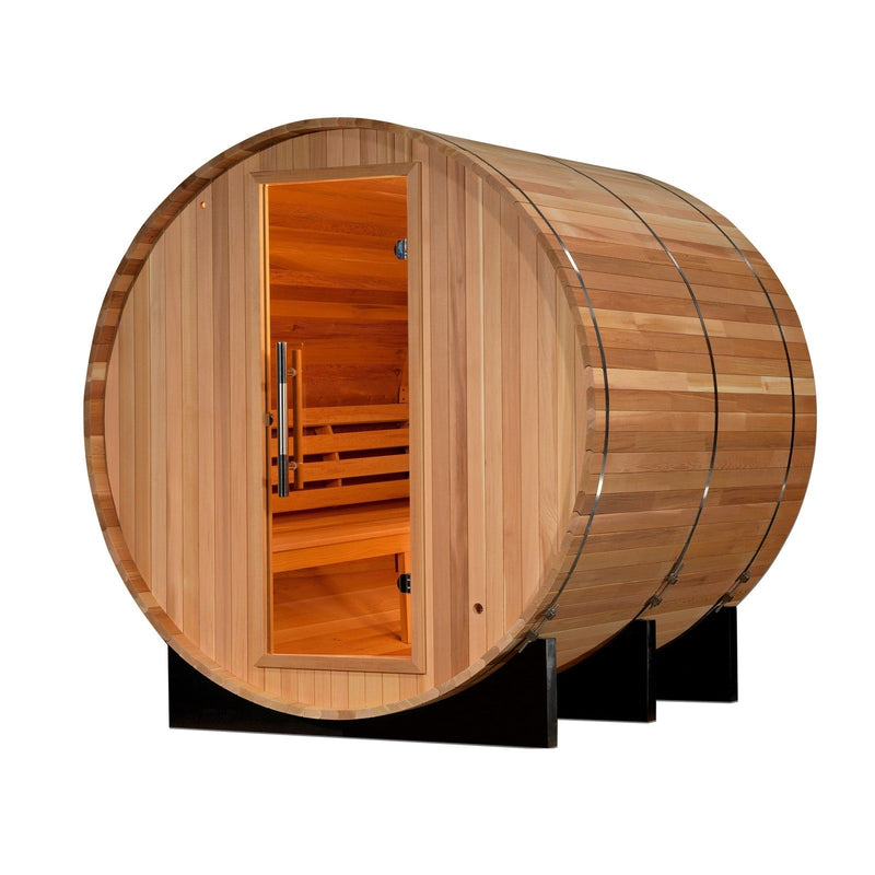 SOLD OUT Golden Designs "Uppsala" 4 Person Barrel Traditional Steam Sauna - Canadian Red Cedar - GDI-SJ-2004-CED