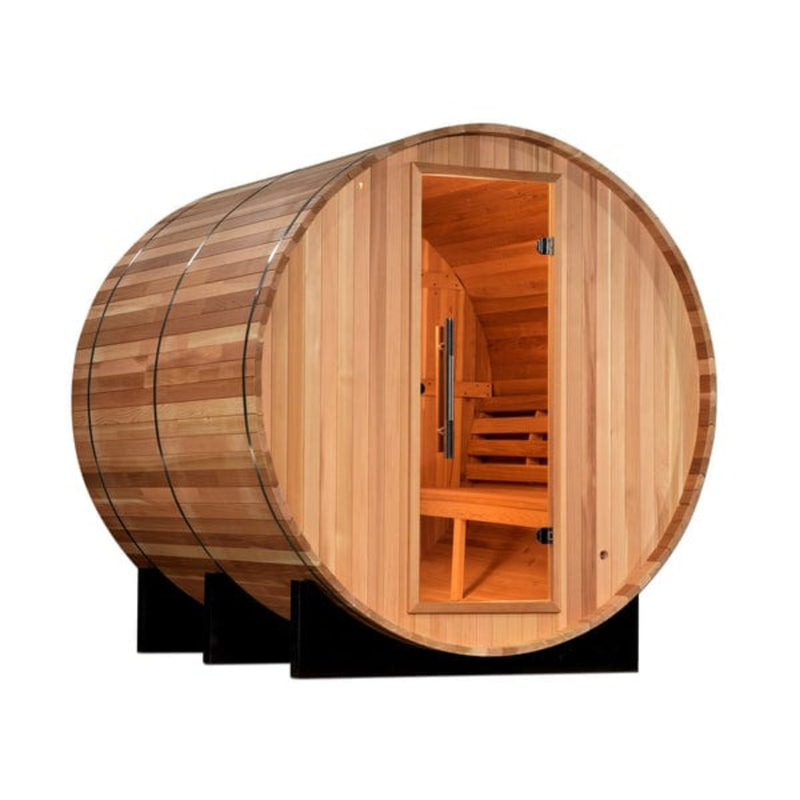 SOLD OUT Golden Designs "Uppsala" 4 Person Barrel Traditional Steam Sauna - Canadian Red Cedar - GDI-SJ-2004-CED