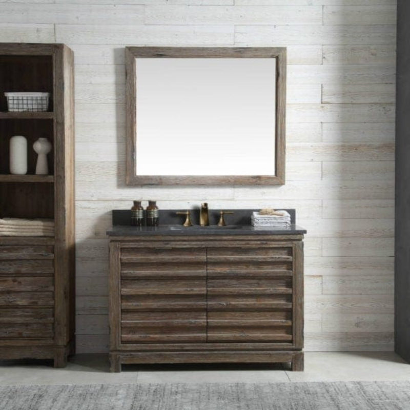 Legion Furniture WH8448 48 Inch Wood Vanity in Brown with Marble WH5148 Top, No Faucet