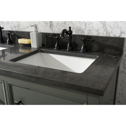 Legion Furniture WLF2154-PG 54 Inch Pewter Green Finish Double Sink Vanity Cabinet with Blue Lime Stone Top - Backyard Provider
