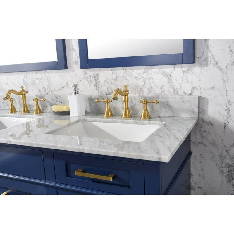 Legion Furniture WLF2260S-B 60 Inch Blue Finish Single Sink Vanity Cabinet with Carrara White Top