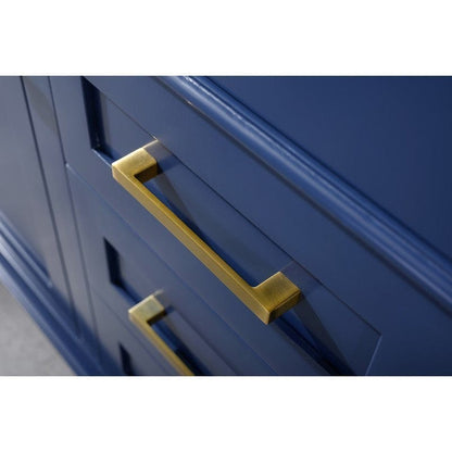 Legion Furniture WLF2254-B 54 Inch Blue Finish Double Sink Vanity Cabinet with Carrara White Top - Backyard Provider