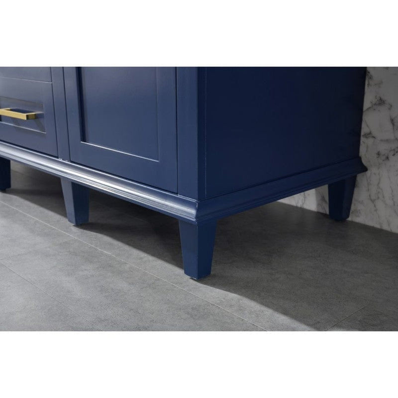 Legion Furniture 36" Blue Finish Sink Vanity Cabinet With Carrara White Top WLF2136-B