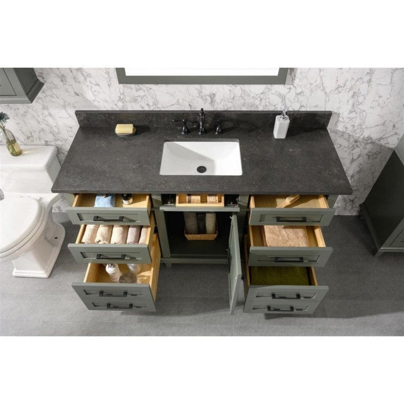 Legion Furniture WLF2236-PG 36 Inch Pewter Green Finish Sink Vanity Cabinet with Blue Lime Stone Top