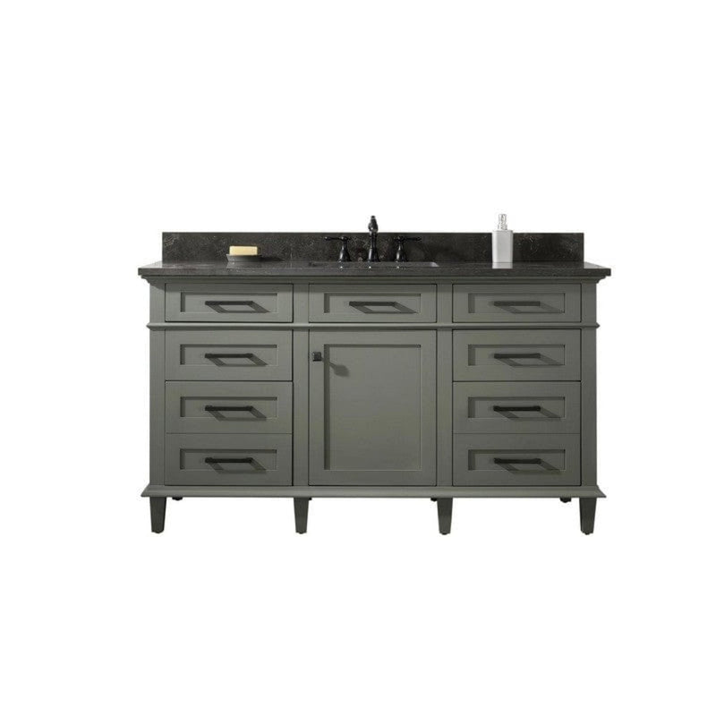 Legion Furniture WLF2136-PG 36 Inch Pewter Green Finish Sink Vanity Cabinet with Blue Lime Stone Top