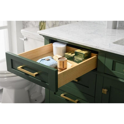 Legion Furniture WLF2260S-VG 60 Inch Vogue Green Finish Single Sink Vanity Cabinet with Carrara White Top - Backyard Provider