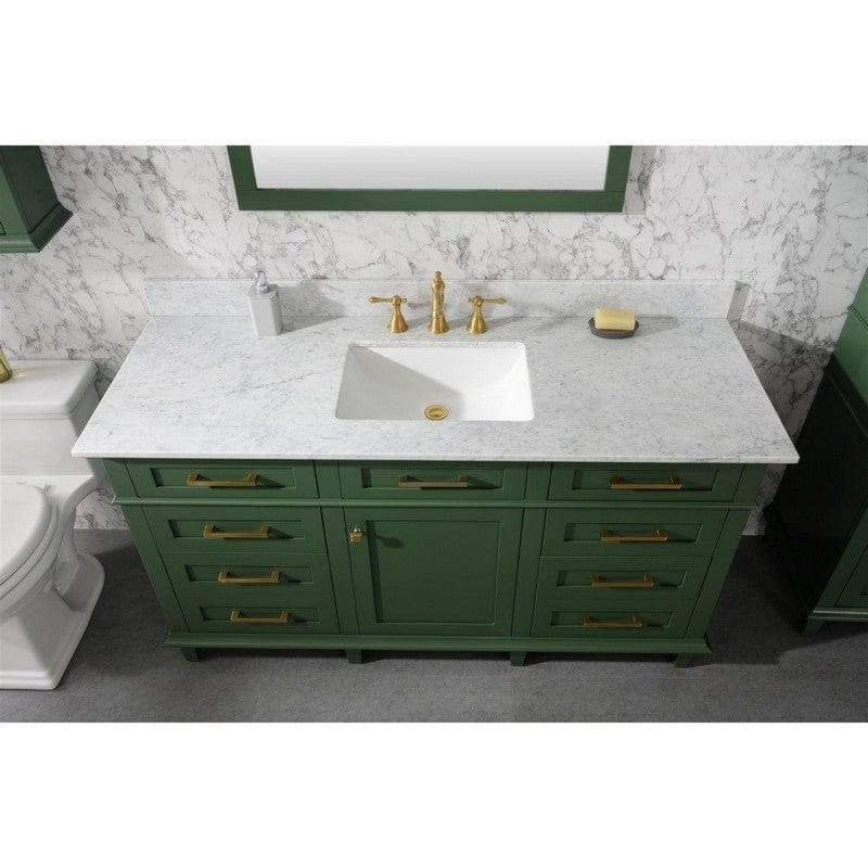 Legion Furniture WLF2236-VG 36 Inch Vogue Green Finish Sink Vanity Cabinet with Carrara White Top