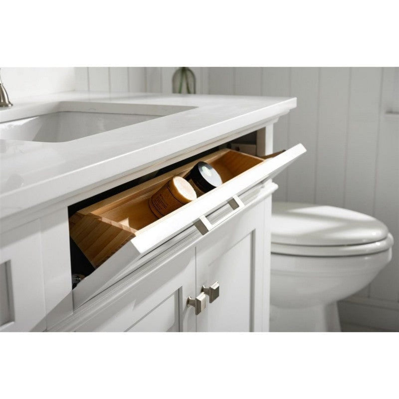 Legion Furniture WLF2280-W 80 Inch White Double Single Sink Vanity Cabinet with Carrara White Quartz Top - Backyard Provider