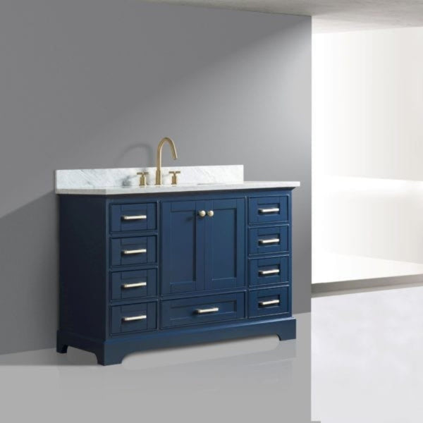 Legion Furniture WS3360-B 60 Inch Solid Wood Sink Vanity Without Faucet in Blue