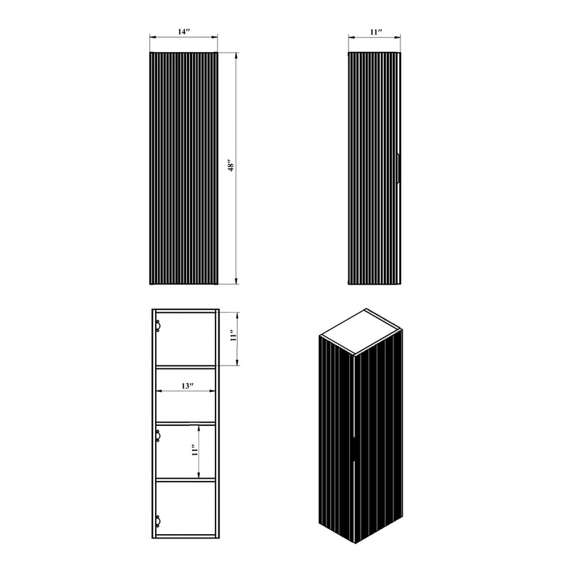 Lucena Bath Bari Tall Unit in White / Grey / Green / Navy - Backyard Provider