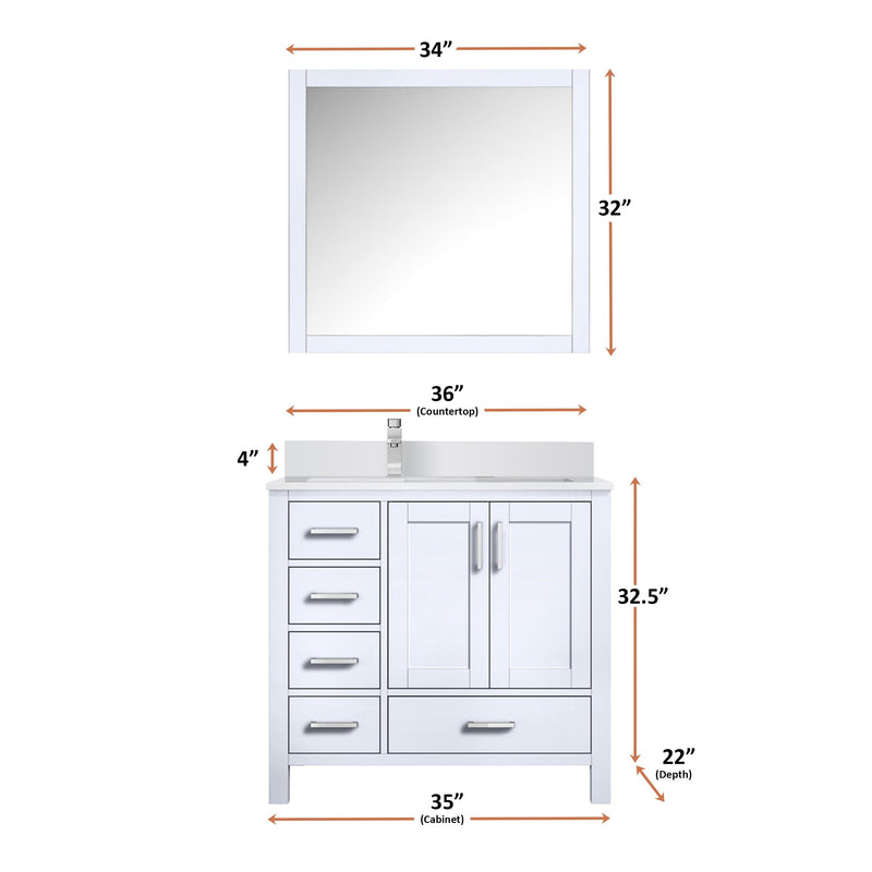 Jacques 36" x 22" Left Offset Bath Vanity - Backyard Provider