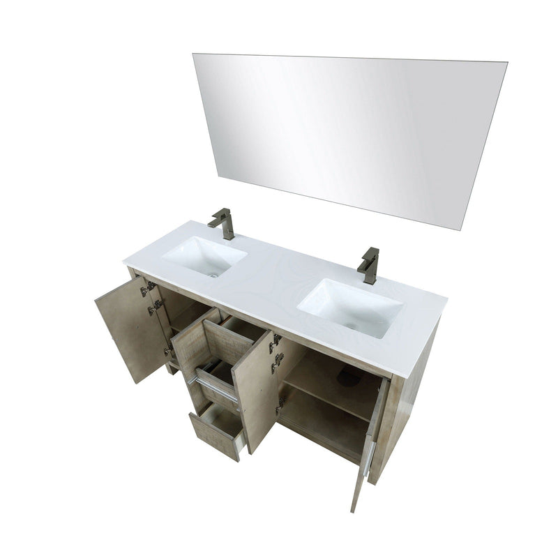 Lafarre 60" Rustic Acacia Double Bathroom Vanity - Backyard Provider