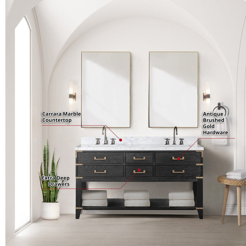 Norwalk 60" x 22" Double Bath Vanity - Backyard Provider