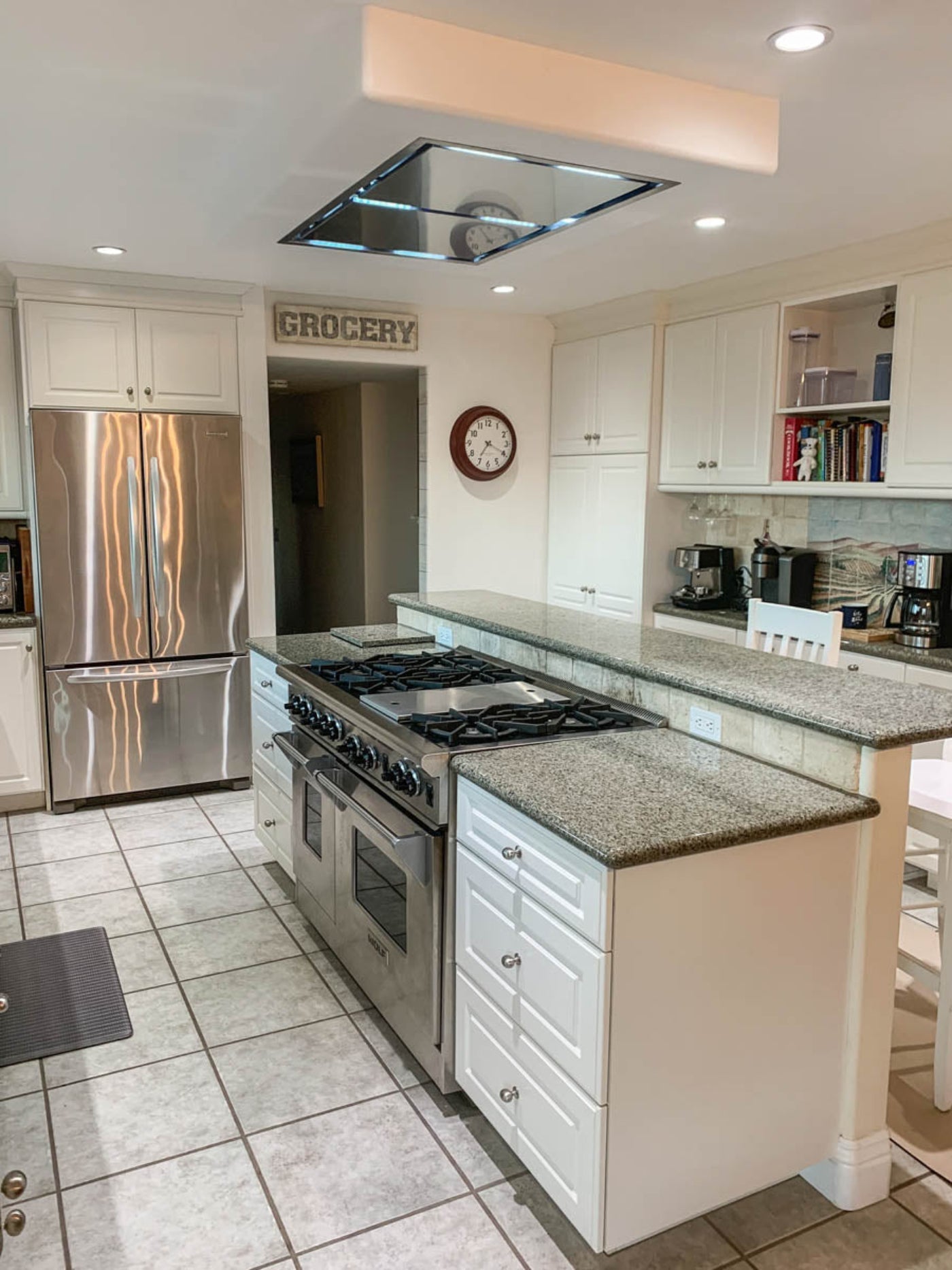 Proline Ceiling Flush Range Hood in 42 inches wide, 1200 CFM, Stainless Steel Finish - PLFI Flush Mount Island Pro.42