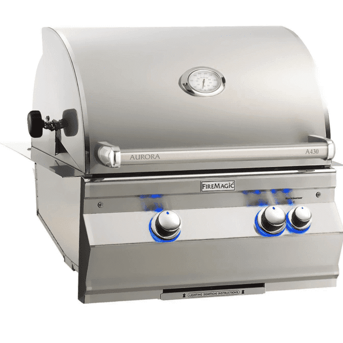 Fire Magic Aurora A430I 24-Inch Built-In Natural Gas Grill With Rotisserie And Analog Thermometer - A430I-8EAN