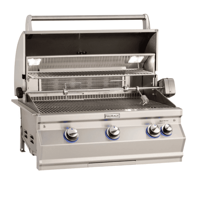 Fire Magic Aurora A660I 30-Inch Built-In Natural Gas Grill With One Infrared Burner, Rotisserie, And Analog Thermometer - A660I-8LAN - Fire Magic Grills