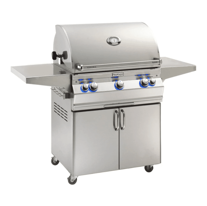 Fire Magic Aurora A660s 30-Inch Propane Gas Freestanding Grill w/ 1 Sear Burner, Backburner, Rotisserie Kit and Analog Thermometer - A660S-8LAP-61 - Fire Magic Grills