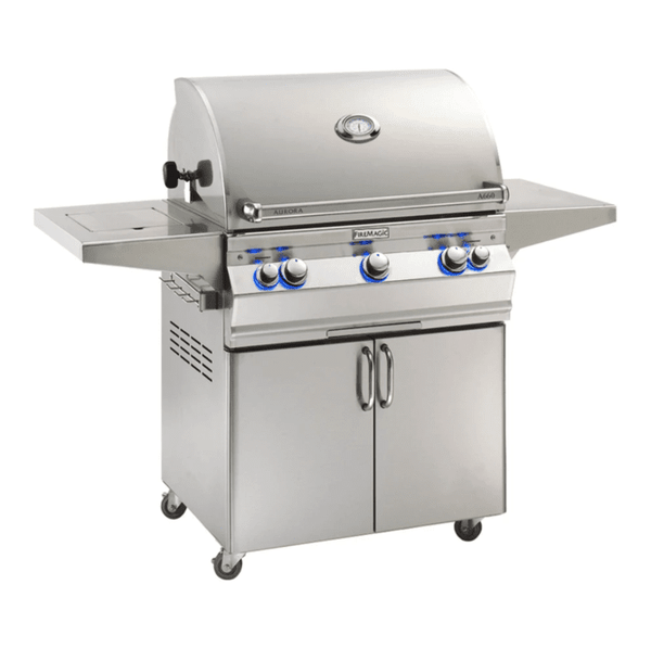 Fire Magic Aurora A660s 30-Inch Propane Gas Freestanding Grill w/ Flush Mounted Single Side Burner, Backburner, Rotisserie Kit and Analog Thermometer - A660S-8EAP-62 - Fire Magic Grills