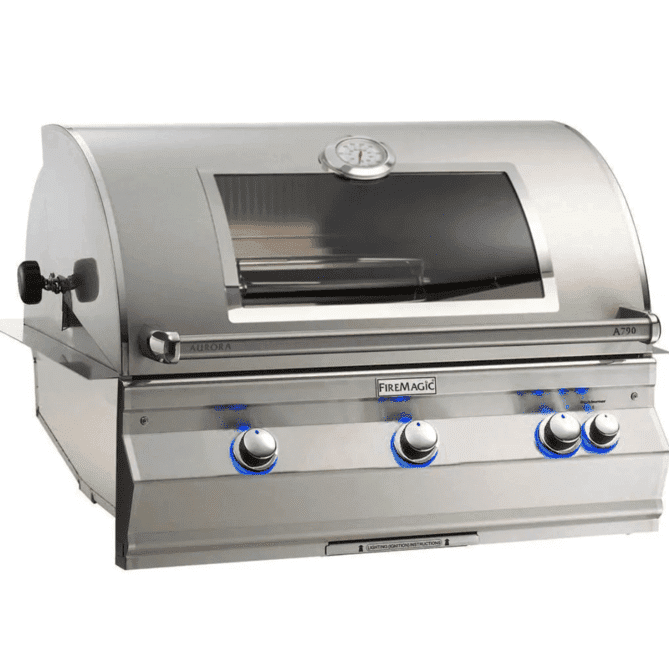 Fire Magic Aurora A790I 36-Inch Built-In Natural Gas Grill With Magic View Window, Rotisserie, And Analog Thermometer - A790I-8EAN-W