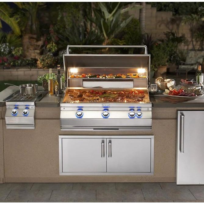 Fire Magic Aurora A790I 36-Inch Built-In Natural Gas Grill With One Infrared Burner, Rotisserie, And Analog Thermometer - A790I-8LAN