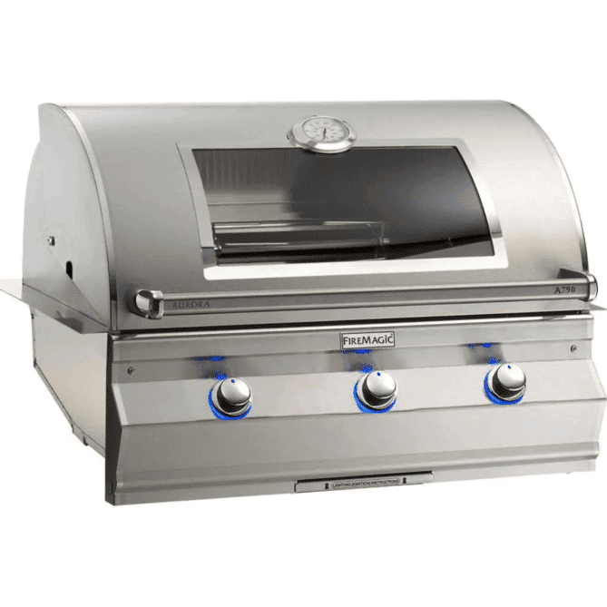 Fire Magic Aurora A790I 36-Inch Built-In Propane Gas Grill With One Infrared Burner, Magic View Window, And Analog Thermometer - A790I-7LAP-W - Fire Magic Grills