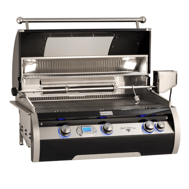 Fire Magic Echelon Black Diamond H790I 36-Inch Built-In Propane Gas Grill W/ One Infrared Burner, Magic View Window, Rotisserie, & Digital Thermometer - H790I-8L1P-W - Fire Magic Grills