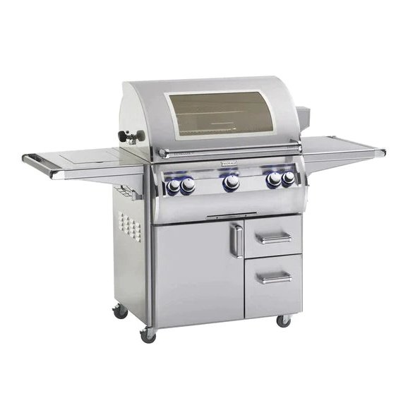 Fire Magic Grills Echelon Diamond E660s 30" A Series Freestanding Gas Grill With Rotisserie, Single Side Burner. Analog Thermometer & Magic View Window, Natural Gas - E660S-8EAN-62-W