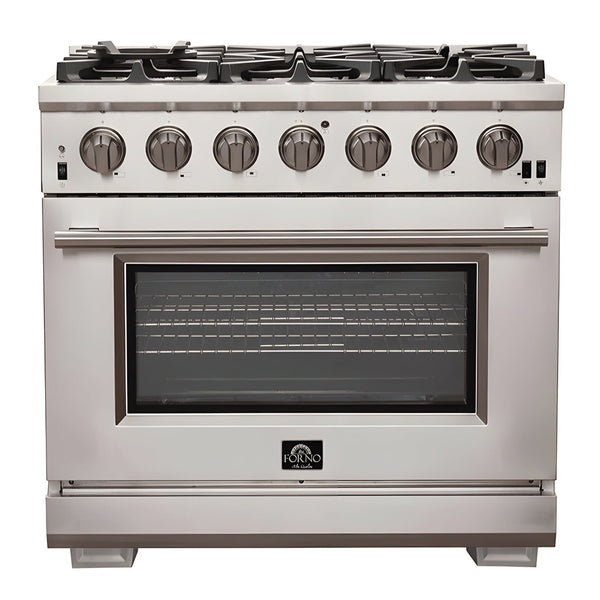 Forno 36″ Pro Series Capriasca Gas Burner / Gas Oven in Stainless Steel 6 Italian Burners, FFSGS6260-36