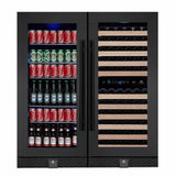 Kings Bottle 56" Upright Wine And Beverage Fridge Center Cabinet Freestanding - KBU100BW3-FG