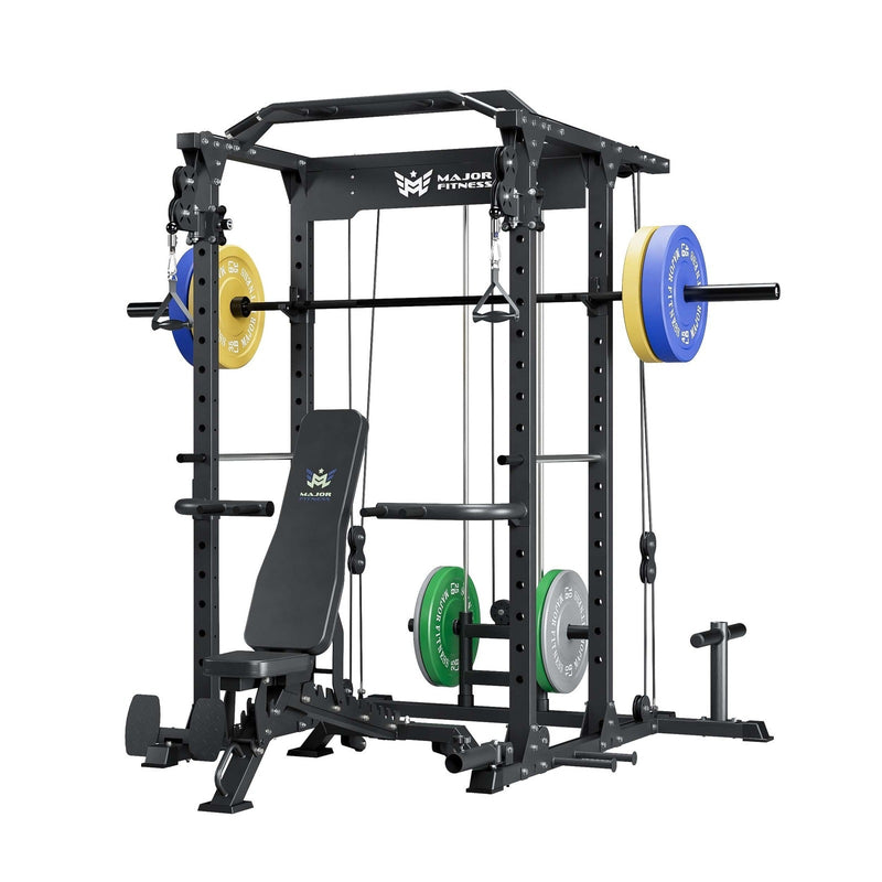 MAJOR FITNESS All-In-One Home Gym Power Rack Package PLM03 - K3BL-PLT01BL-OWPNT230-OBBLS