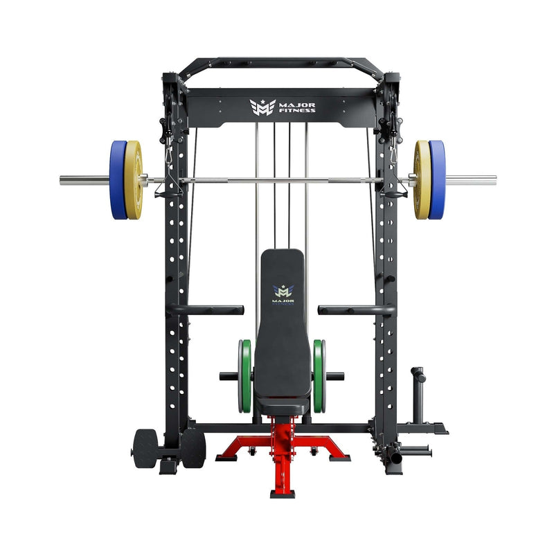 MAJOR FITNESS All-In-One Home Gym Power Rack Package PLM03 - K3BL-PLT01BL-OWPNT230-OBBLS