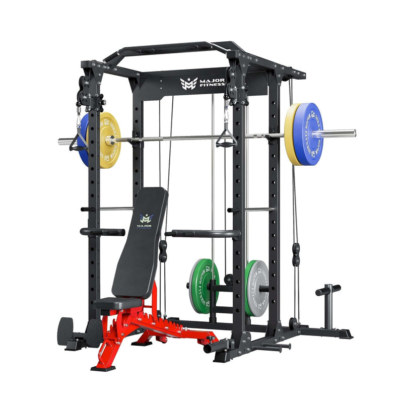 MAJOR FITNESS All-In-One Home Gym Power Rack Package PLM03 - K3BL-PLT01BL-OWPNT230-OBBLS