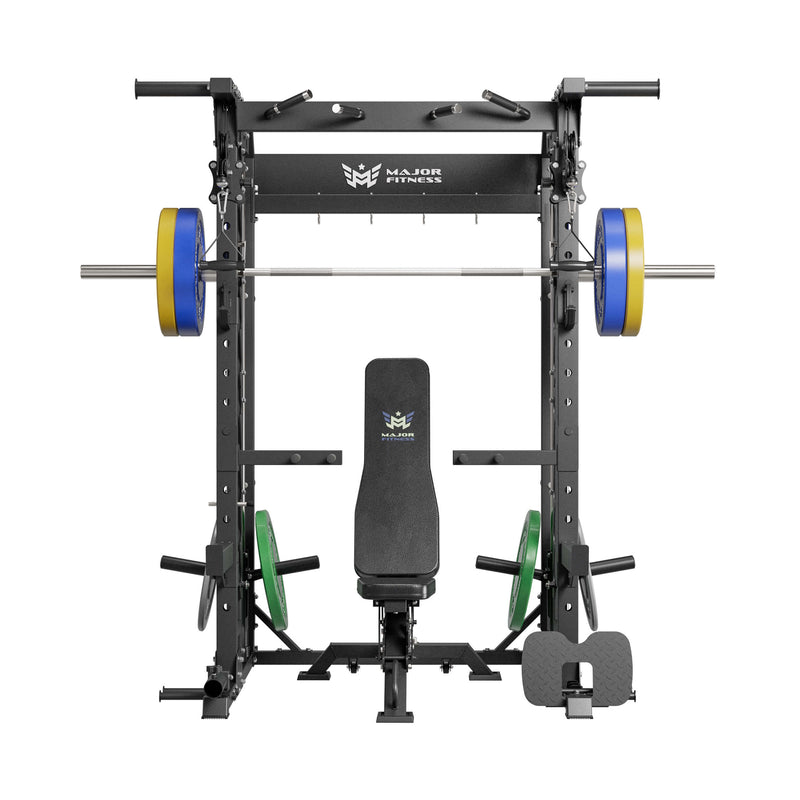 MAJOR FITNESS All-In-One Home Gym Smith Machine Package Spirit B52 - B52BL-PLT01BL-OWPNT230