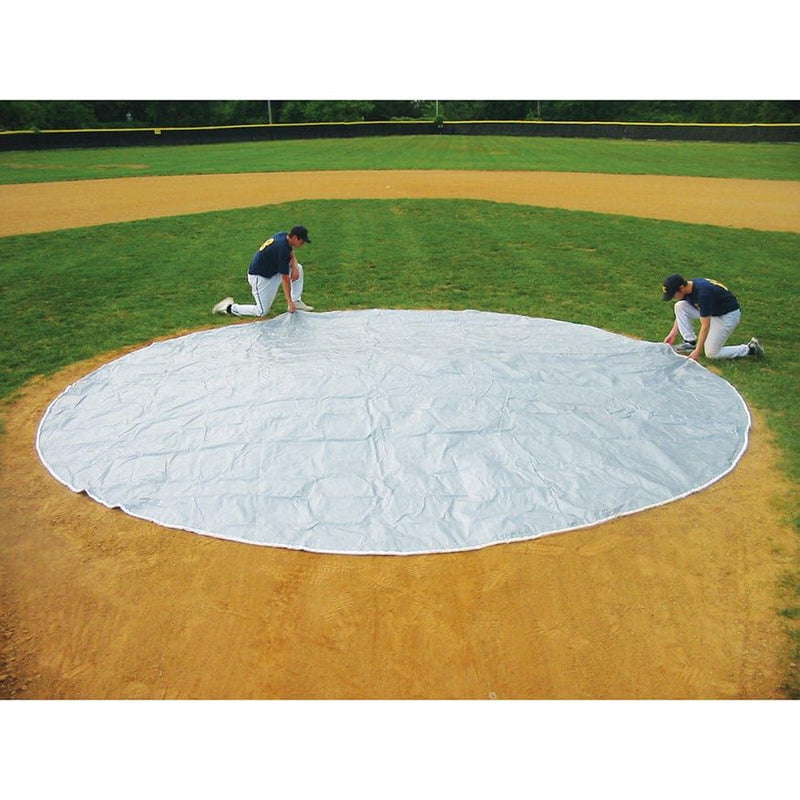 Jaypro Baseball Tarp with Weighted Hem 18' Round - 6 oz. Polyethylene - WWMC