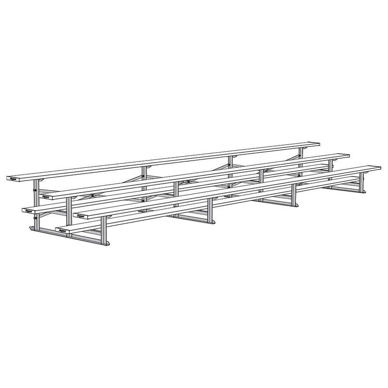 Jaypro Bleacher - 21' 3 Row - Single Foot Plank - Standard, Outdoor - BLCH-321